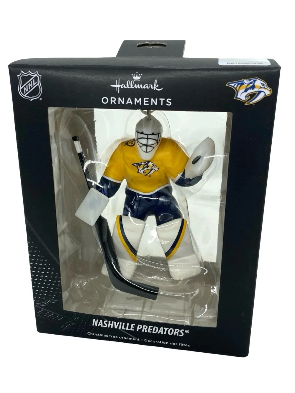 Hallmark Nashville Predators Goalie NHL Hockey Black Box Ornament New
